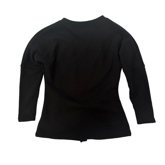 BNCI Blanc Noir Blazer Women Small Snap Jacket Office Casual Black Grunge Moto - Picture 3 of 10